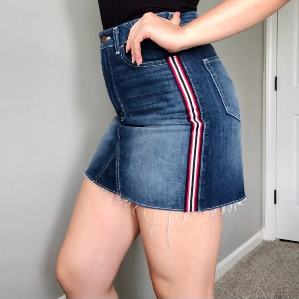 NWOT Hollister Jean Skirt Stripe Down Side